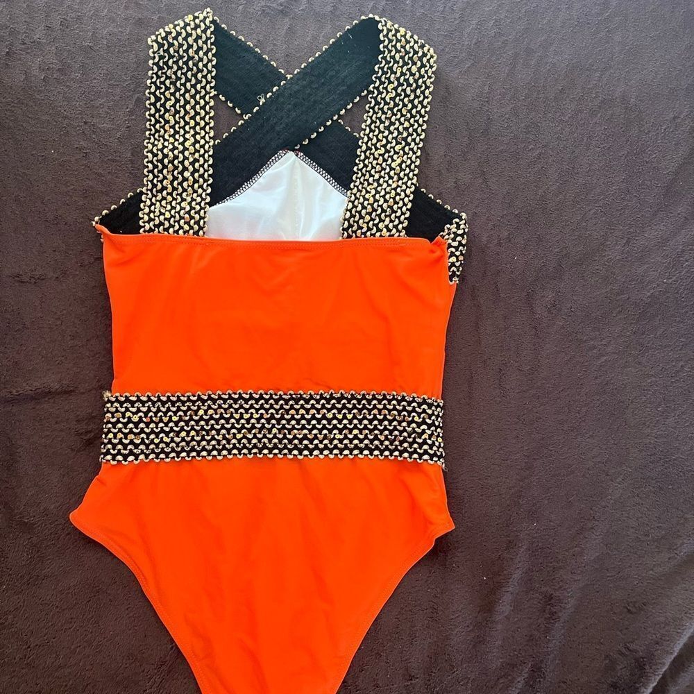 Swim One-Piece Swimsuit With Strap Detail Women Size Medium - Picture 3 of 5